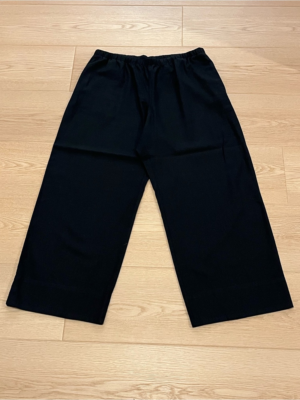 GAP Women’s  Black Linen Wide-Leg Elastic Waist Pants